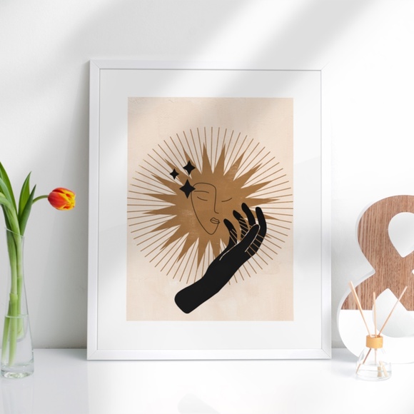 Wall Art Bohemian Celestial Hands Print Poster Illustration Unframed - Picture 4 of 17